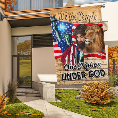 Lion Of Judah Jesus God Patriot One Nation Under God Flag