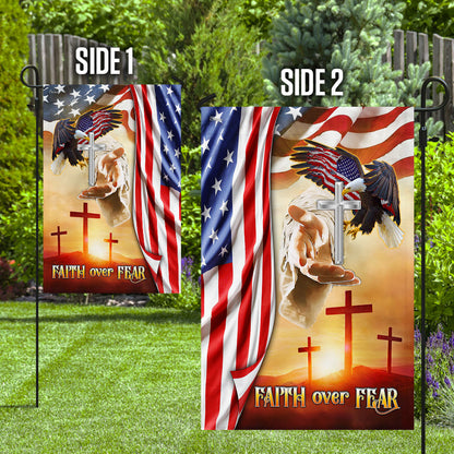 Faith Over Fear Jesus Cross Flag