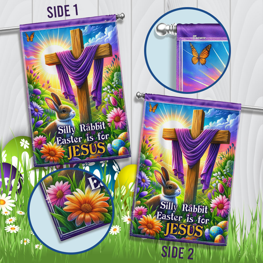 FLAGWIX Easter Bunny Jesus Christian Cross Silly Rabbit Easter Is For Jesus Flag