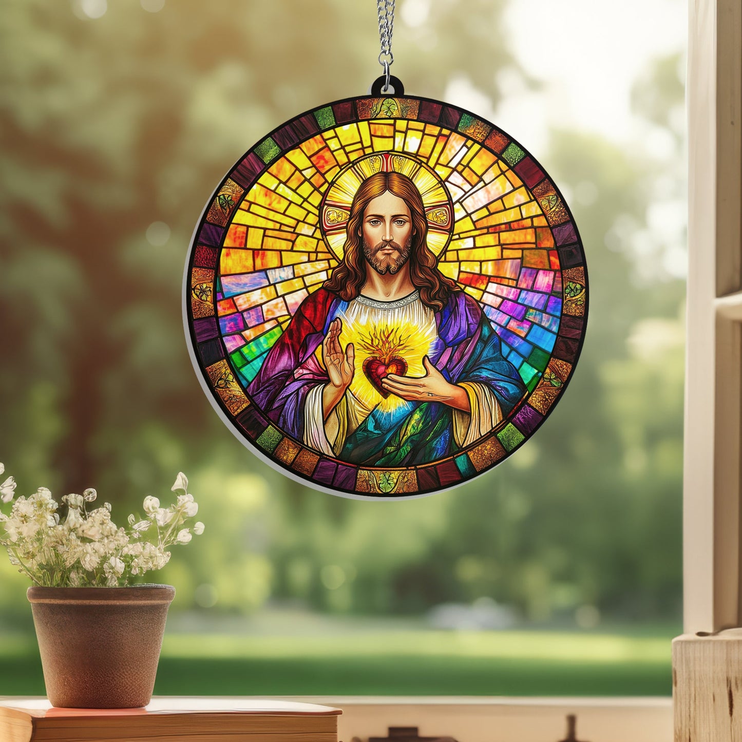 Sacred Heart of Jesus Suncatcher Acrylic Hanging