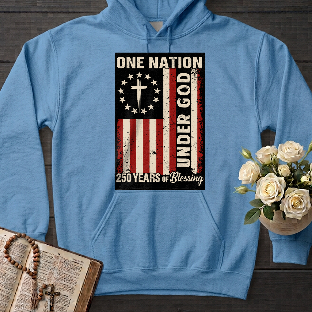 One Nation Under God 250 Years of Blessing 1776 2026 Patriotic Flag (1)