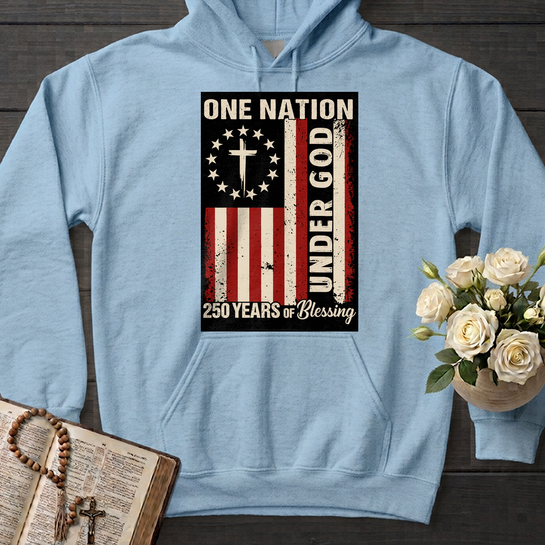 One Nation Under God 250 Years of Blessing 1776 2026 Patriotic Flag (1)