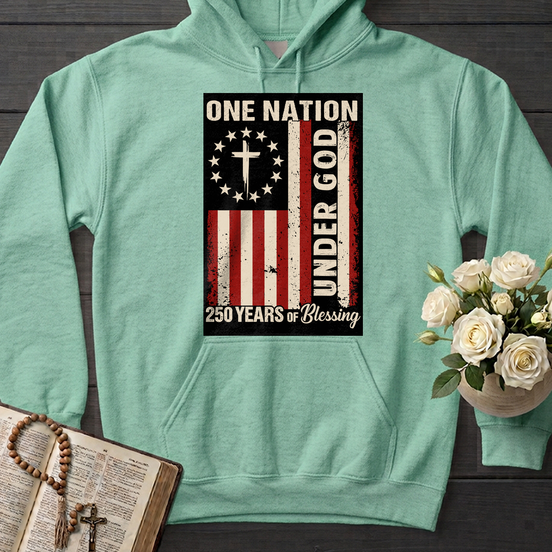 One Nation Under God 250 Years of Blessing 1776 2026 Patriotic Flag (1)