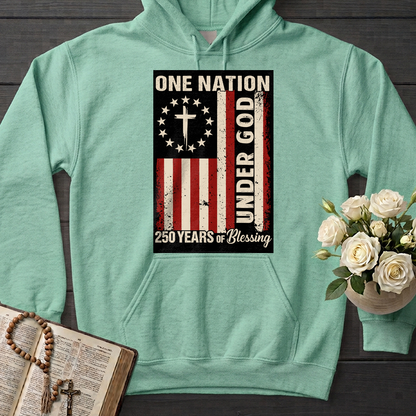 One Nation Under God 250 Years of Blessing 1776 2026 Patriotic Flag (1)