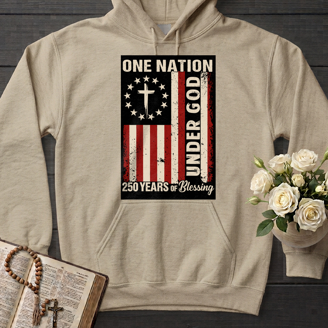 One Nation Under God 250 Years of Blessing 1776 2026 Patriotic Flag (1)