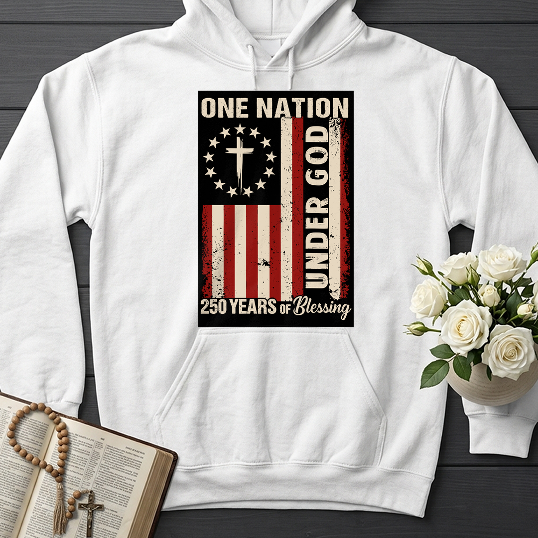 One Nation Under God 250 Years of Blessing 1776 2026 Patriotic Flag (1)