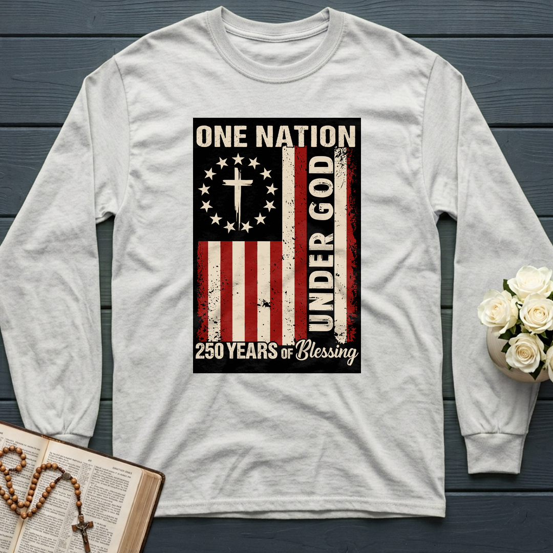 One Nation Under God 250 Years of Blessing 1776 2026 Patriotic Flag (1)