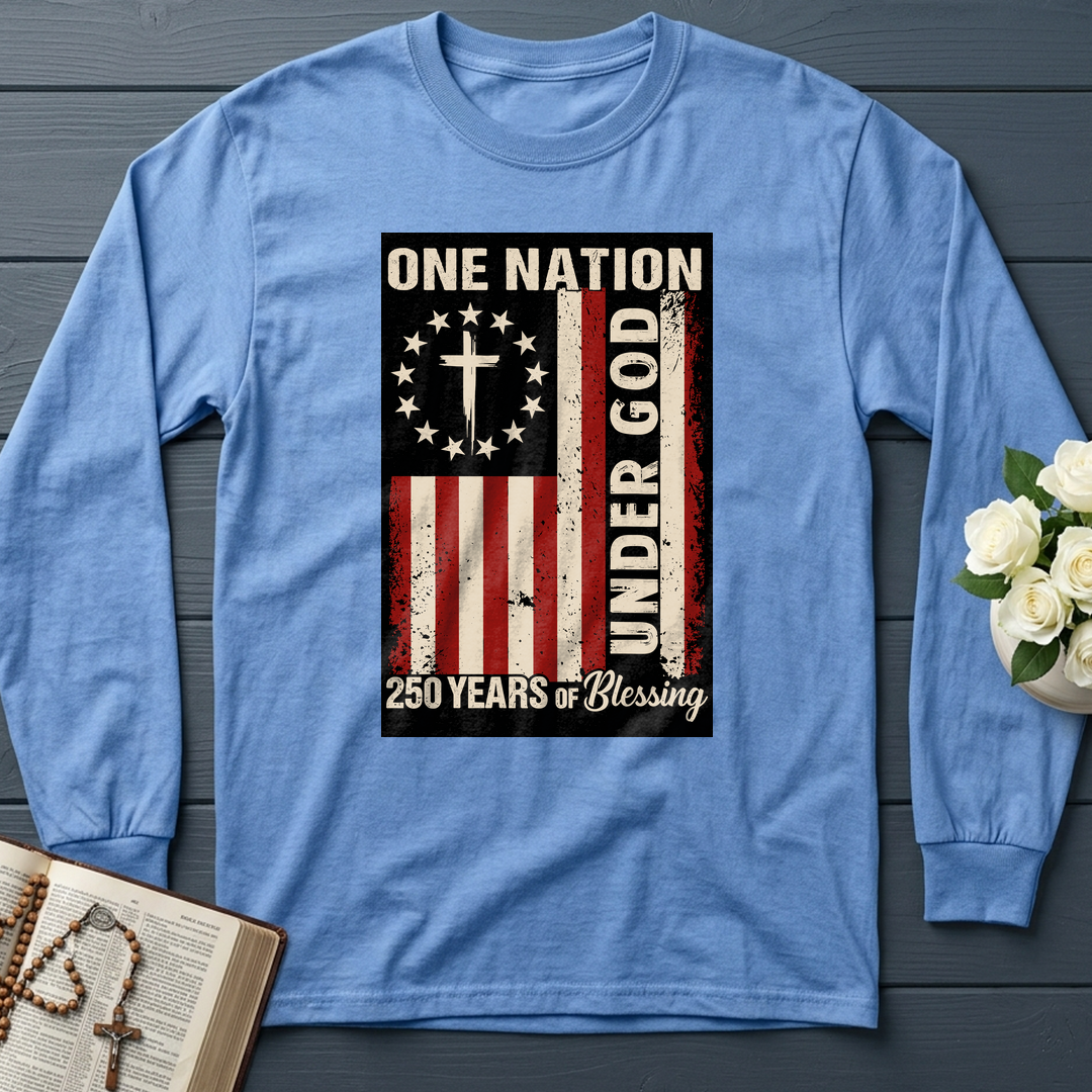 One Nation Under God 250 Years of Blessing 1776 2026 Patriotic Flag (1)
