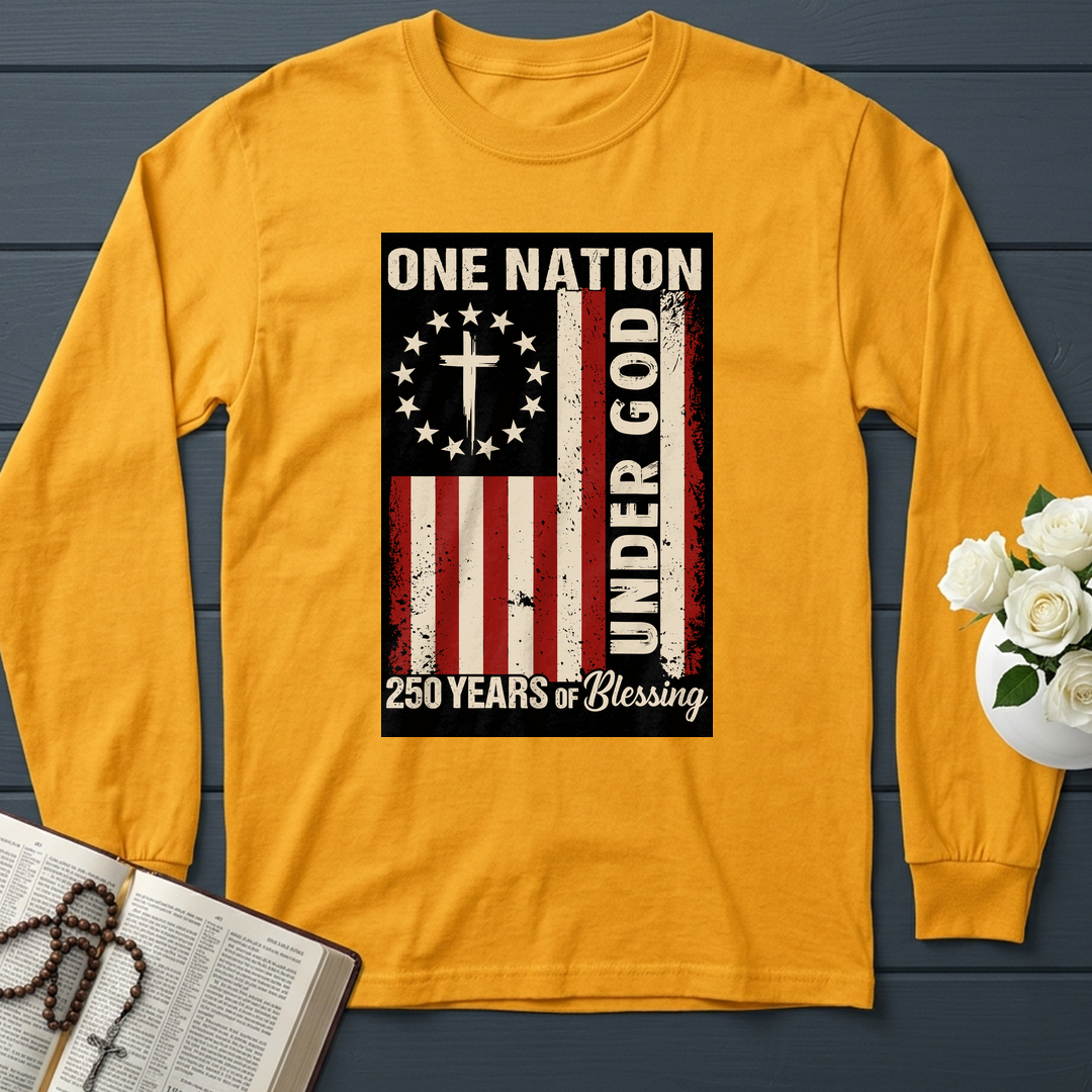 One Nation Under God 250 Years of Blessing 1776 2026 Patriotic Flag (1)