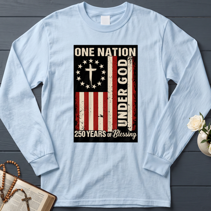 One Nation Under God 250 Years of Blessing 1776 2026 Patriotic Flag (1)
