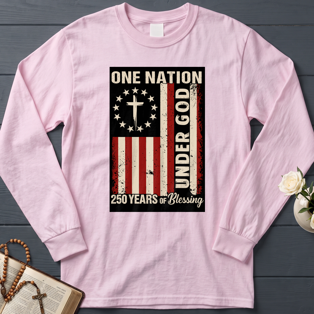 One Nation Under God 250 Years of Blessing 1776 2026 Patriotic Flag (1)