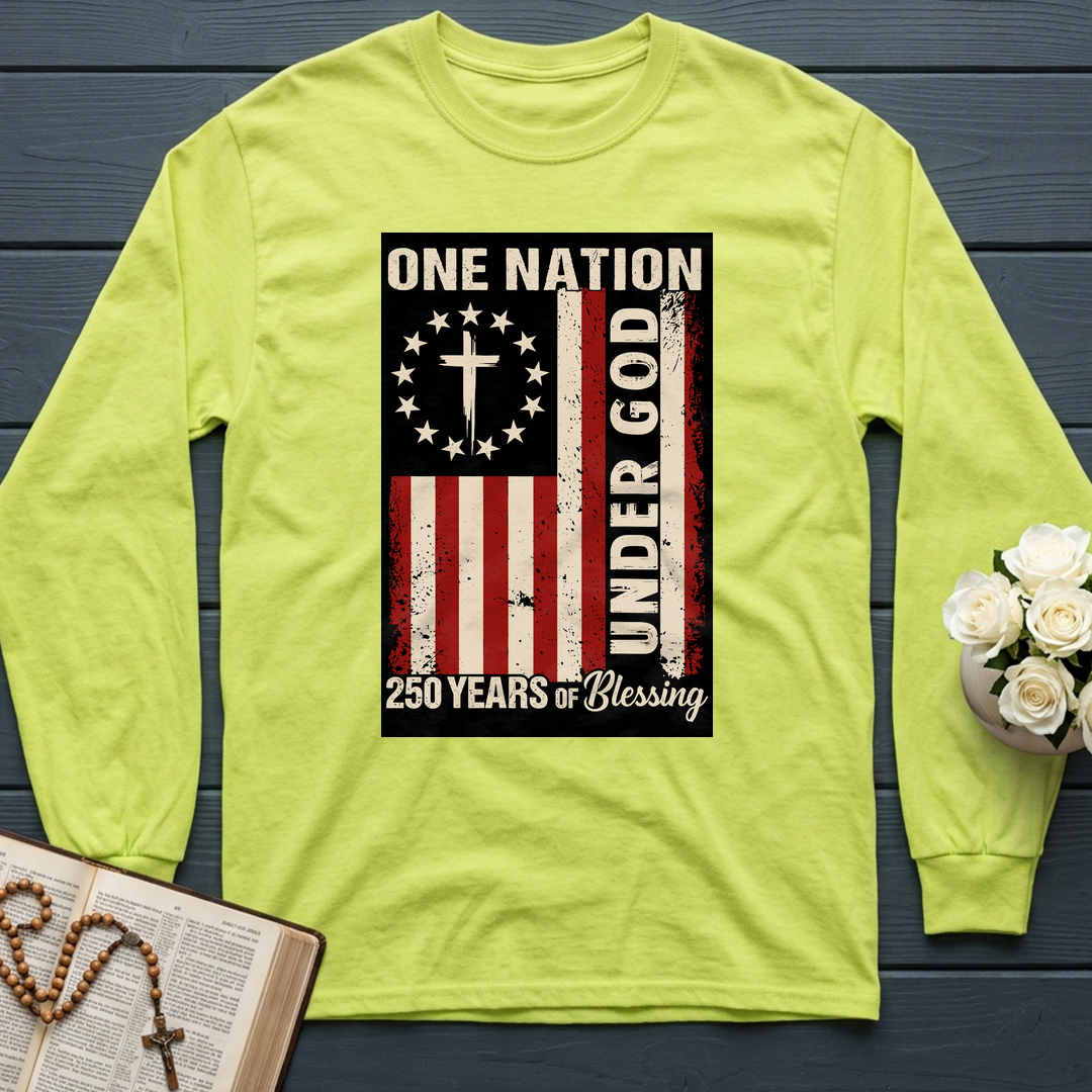 One Nation Under God 250 Years of Blessing 1776 2026 Patriotic Flag (1)
