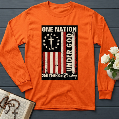 One Nation Under God 250 Years of Blessing 1776 2026 Patriotic Flag (1)