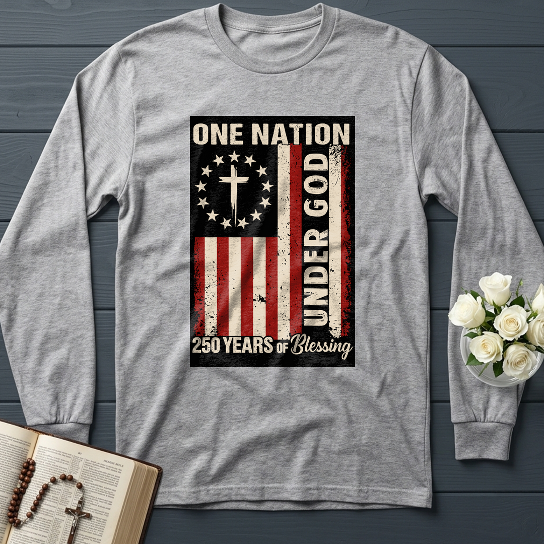 One Nation Under God 250 Years of Blessing 1776 2026 Patriotic Flag (1)