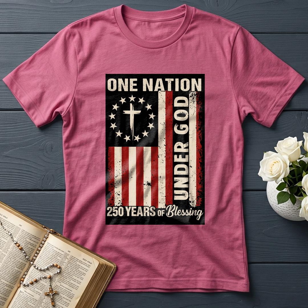 One Nation Under God 250 Years of Blessing 1776 2026 Patriotic Flag (1)