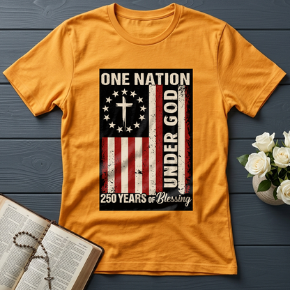 One Nation Under God 250 Years of Blessing 1776 2026 Patriotic Flag (1)