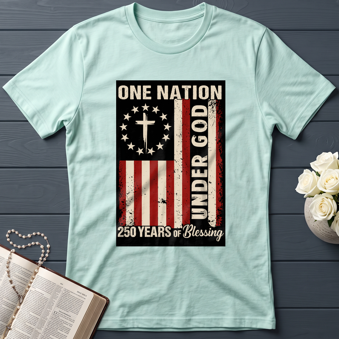 One Nation Under God 250 Years of Blessing 1776 2026 Patriotic Flag (1)
