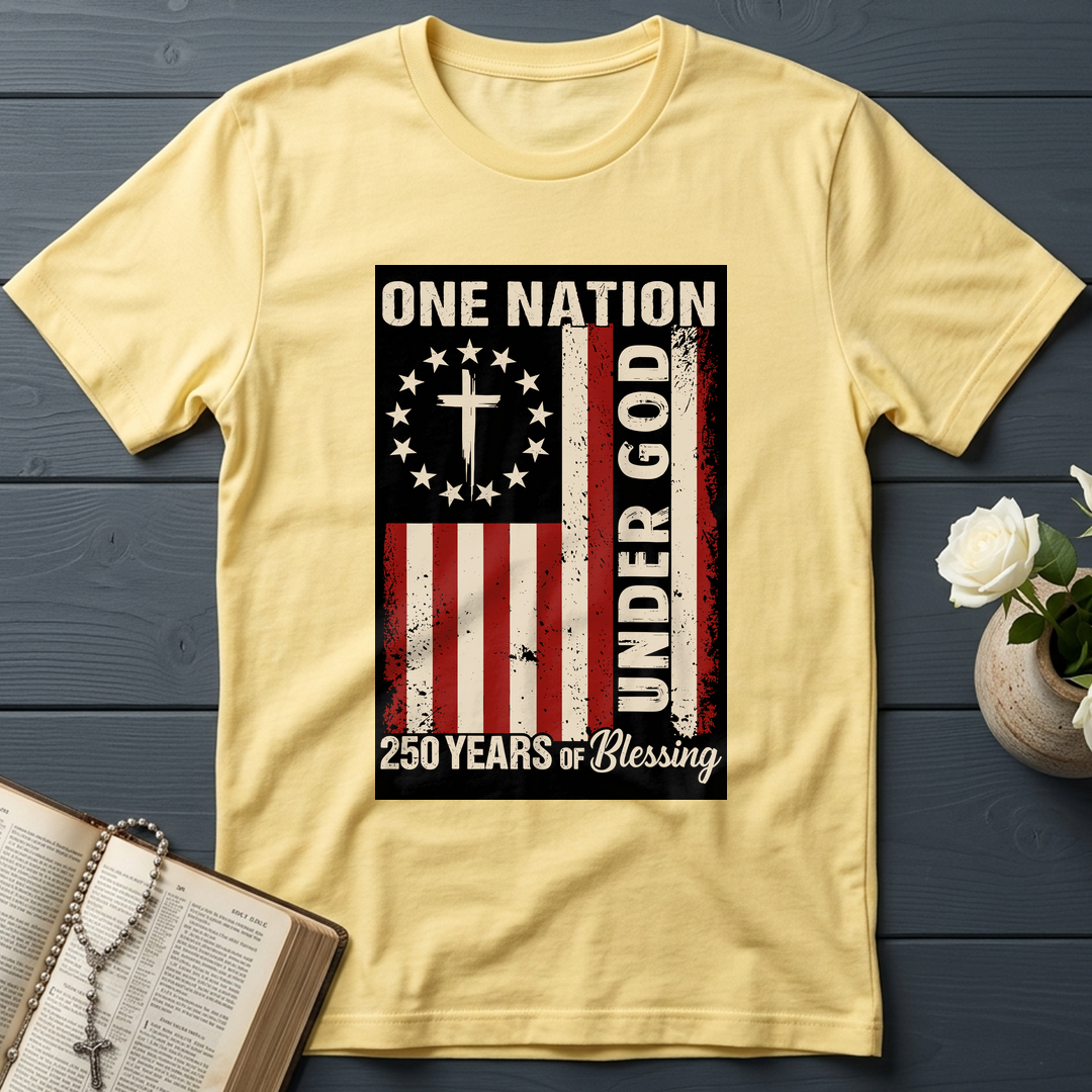 One Nation Under God 250 Years of Blessing 1776 2026 Patriotic Flag (1)