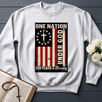 One Nation Under God 250 Years of Blessing 1776 2026 Patriotic Flag (1)