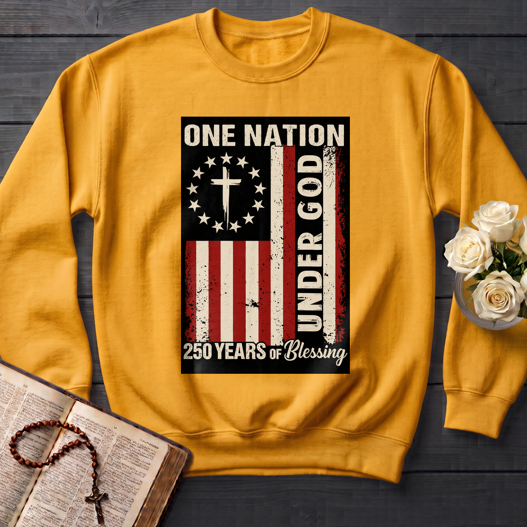One Nation Under God 250 Years of Blessing 1776 2026 Patriotic Flag (1)