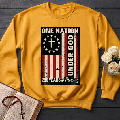 One Nation Under God 250 Years of Blessing 1776 2026 Patriotic Flag (1)