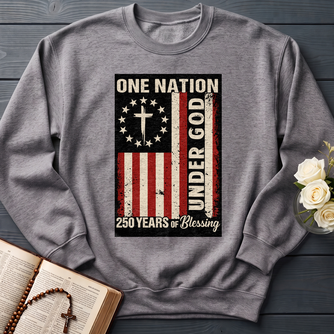 One Nation Under God 250 Years of Blessing 1776 2026 Patriotic Flag (1)