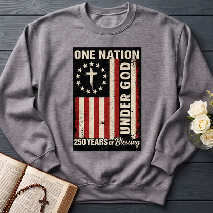 One Nation Under God 250 Years of Blessing 1776 2026 Patriotic Flag (1)