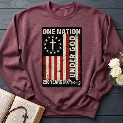 One Nation Under God 250 Years of Blessing 1776 2026 Patriotic Flag (1)