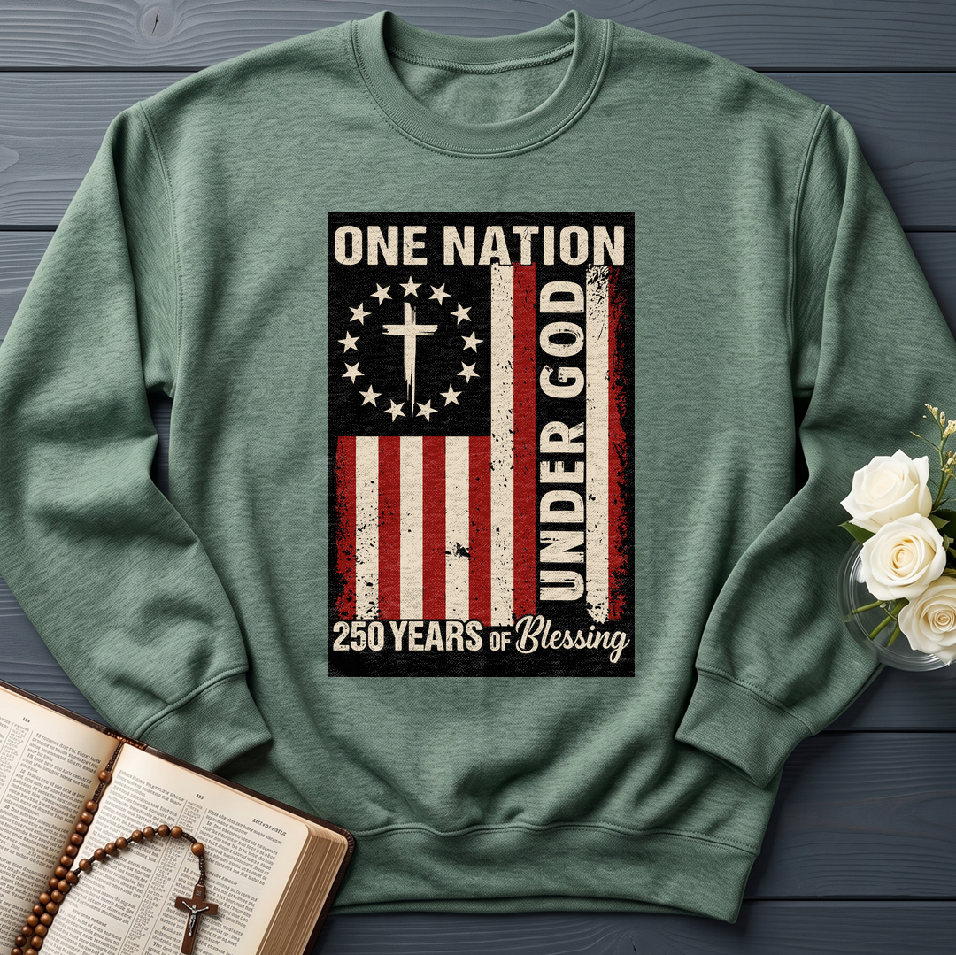 One Nation Under God 250 Years of Blessing 1776 2026 Patriotic Flag (1)