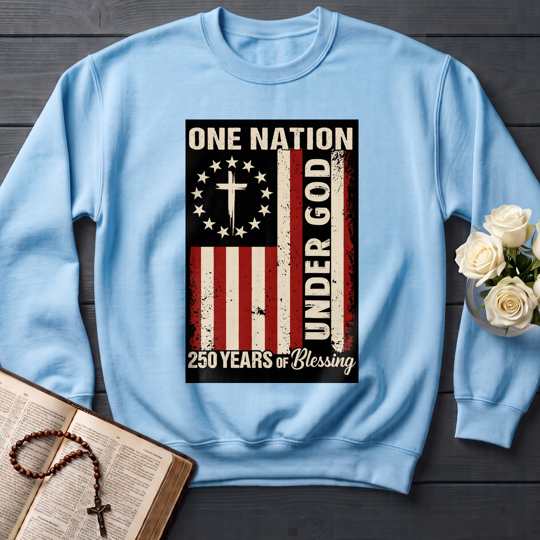 One Nation Under God 250 Years of Blessing 1776 2026 Patriotic Flag (1)