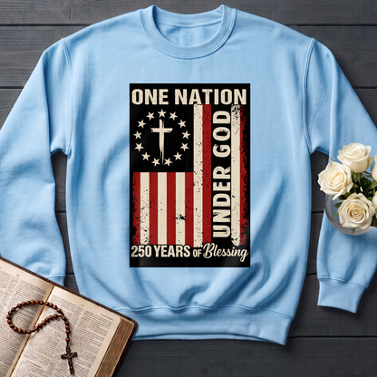 One Nation Under God 250 Years of Blessing 1776 2026 Patriotic Flag (1)