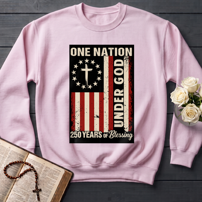 One Nation Under God 250 Years of Blessing 1776 2026 Patriotic Flag (1)