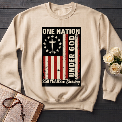 One Nation Under God 250 Years of Blessing 1776 2026 Patriotic Flag (1)