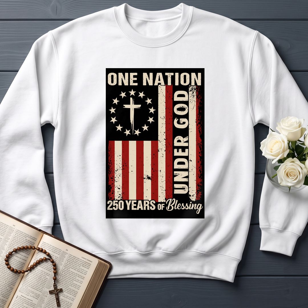 One Nation Under God 250 Years of Blessing 1776 2026 Patriotic Flag (1)