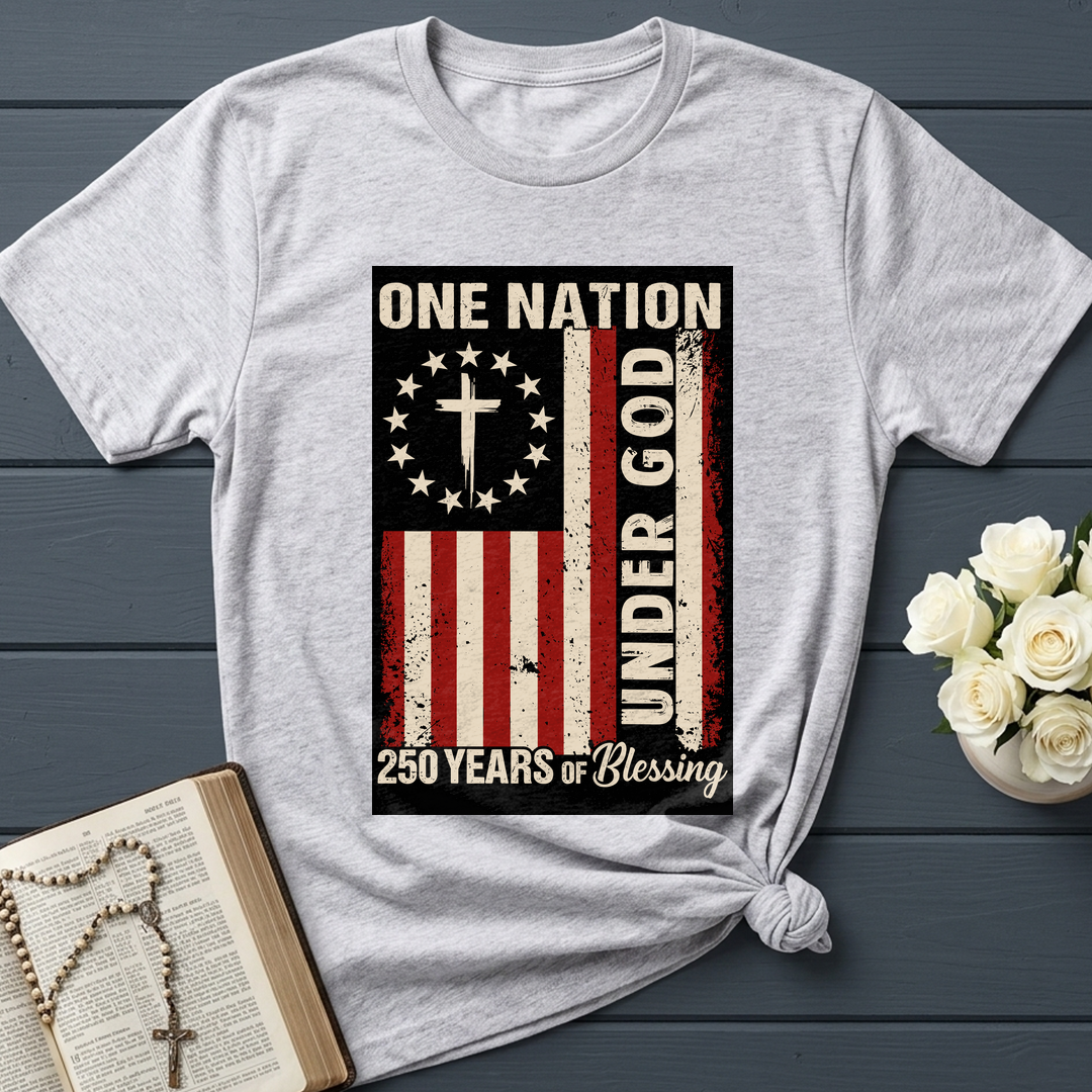 One Nation Under God 250 Years of Blessing 1776 2026 Patriotic Flag (1)