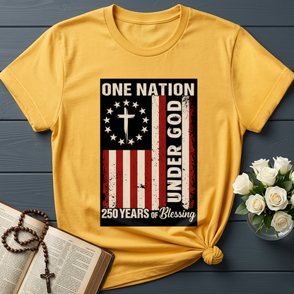One Nation Under God 250 Years of Blessing 1776 2026 Patriotic Flag (1)