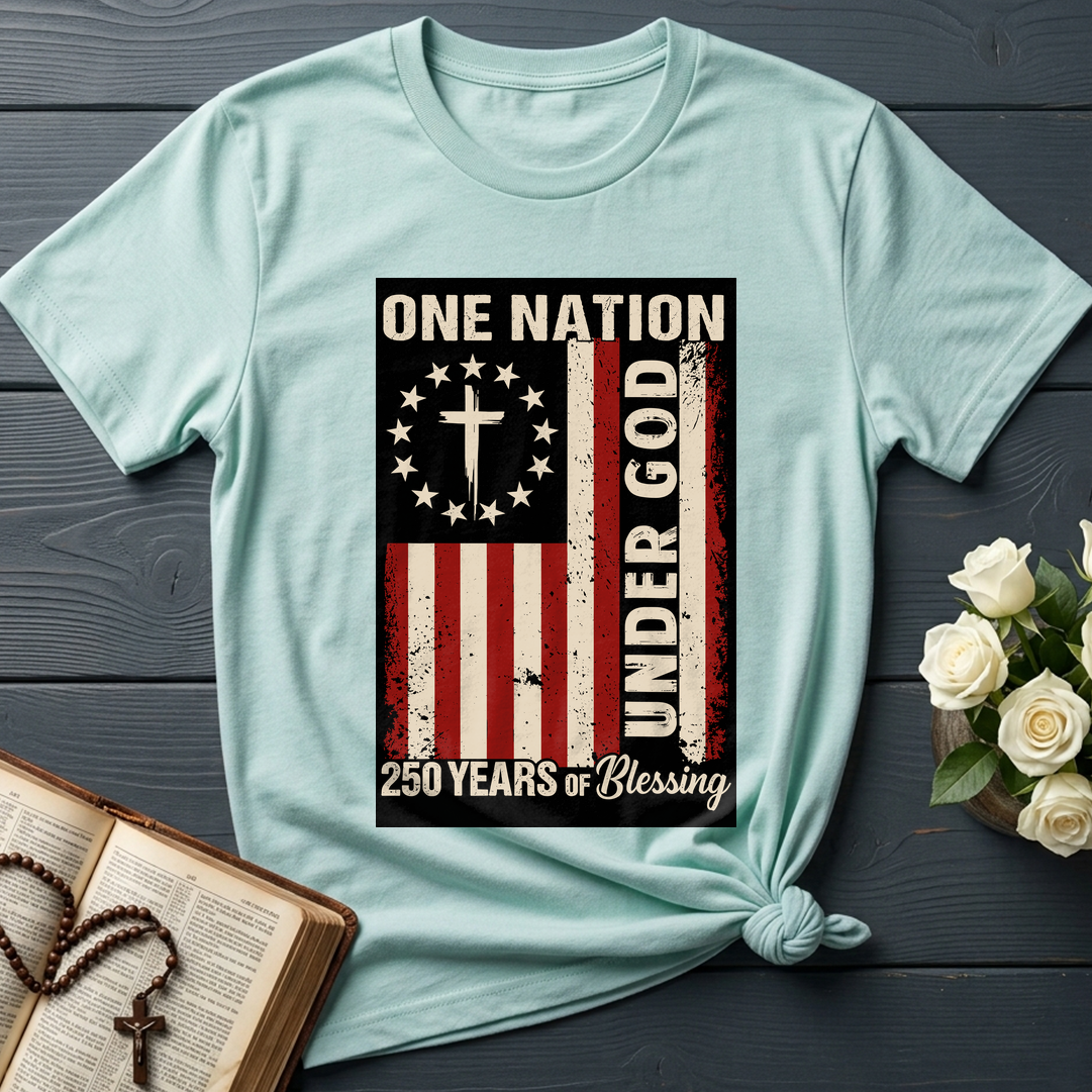 One Nation Under God 250 Years of Blessing 1776 2026 Patriotic Flag (1)