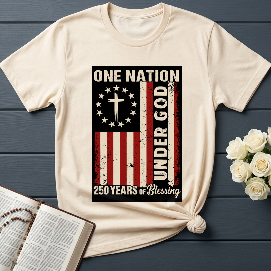 One Nation Under God 250 Years of Blessing 1776 2026 Patriotic Flag (1)