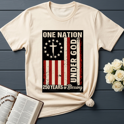 One Nation Under God 250 Years of Blessing 1776 2026 Patriotic Flag (1)