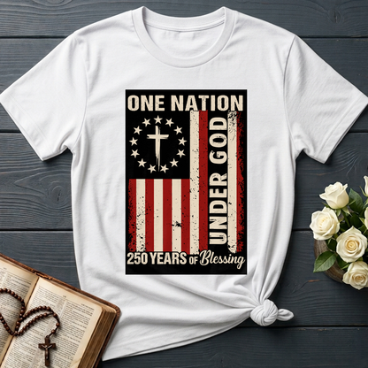 One Nation Under God 250 Years of Blessing 1776 2026 Patriotic Flag (1)