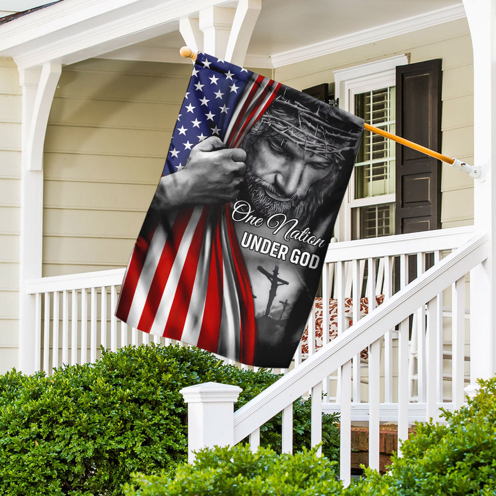 American Flag - One Nation Under God Jesus Flag – Outdoor Decor