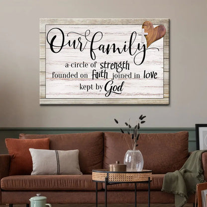 Our Family A Circle Of Strength Christian Family Wall Art Canvas