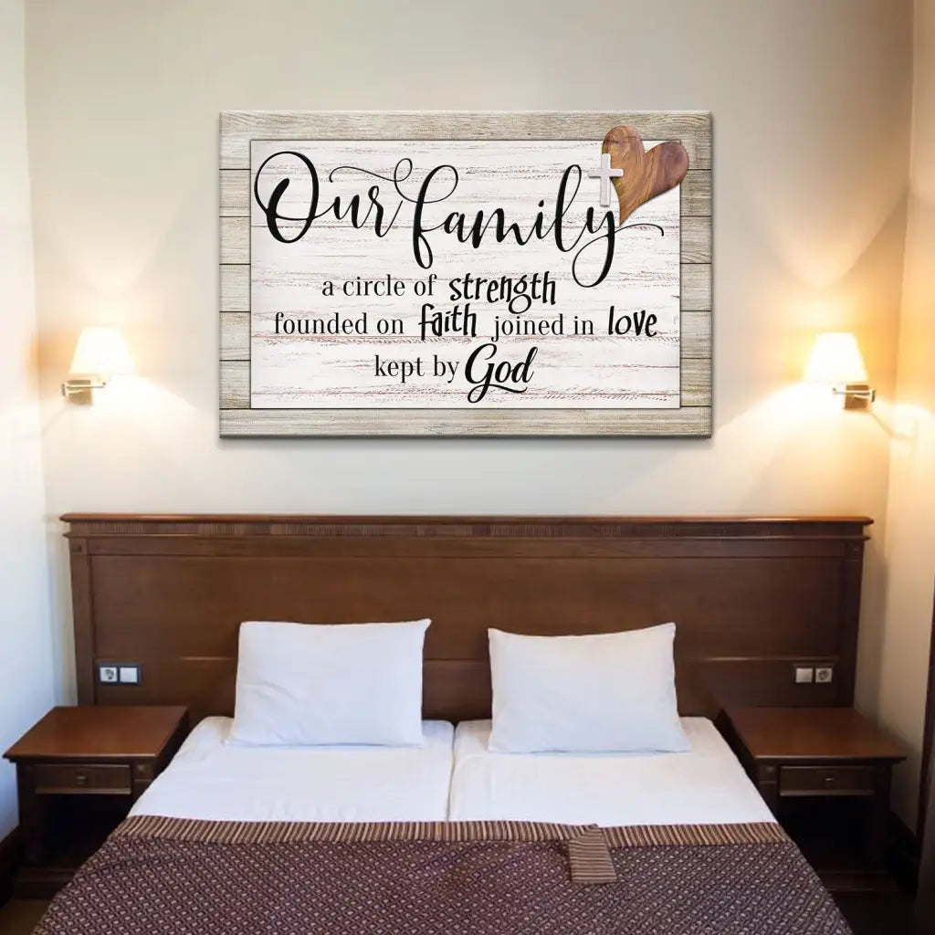Our Family A Circle Of Strength Christian Family Wall Art Canvas