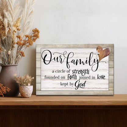 Our Family A Circle Of Strength Christian Family Wall Art Canvas