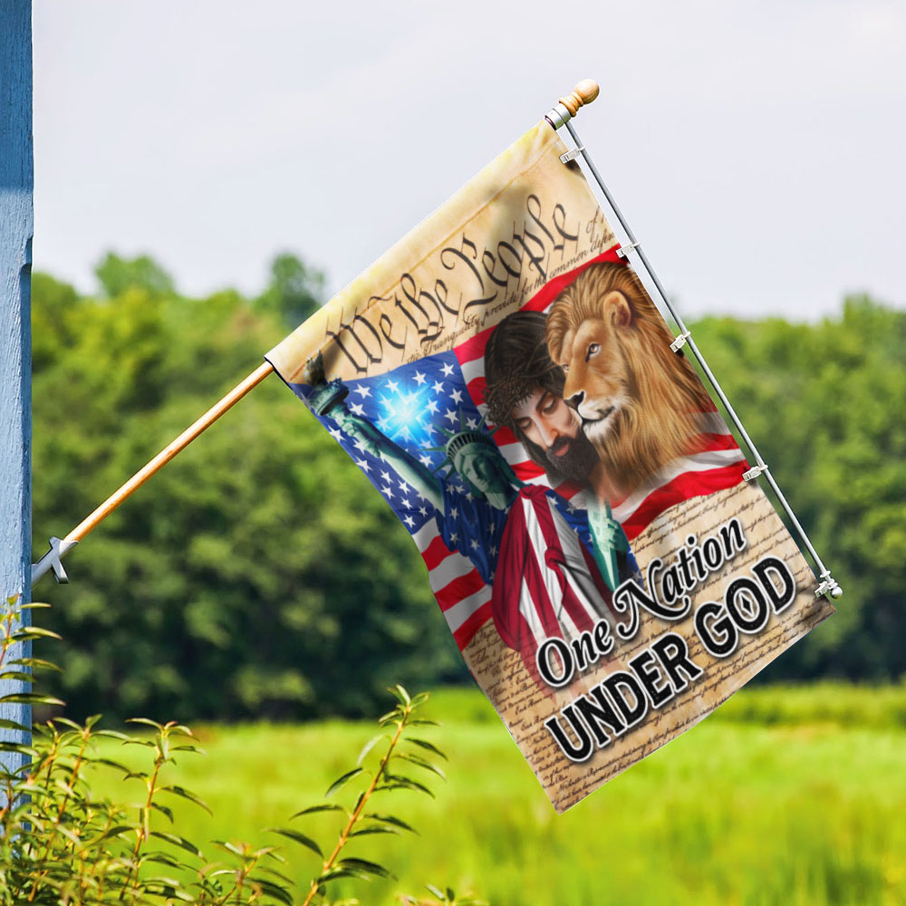Lion Of Judah Jesus God Patriot One Nation Under God Flag