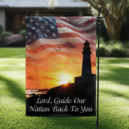 Christian Jesus Lighthouse Flag Lord Guide Our  Nation Back To You Flag