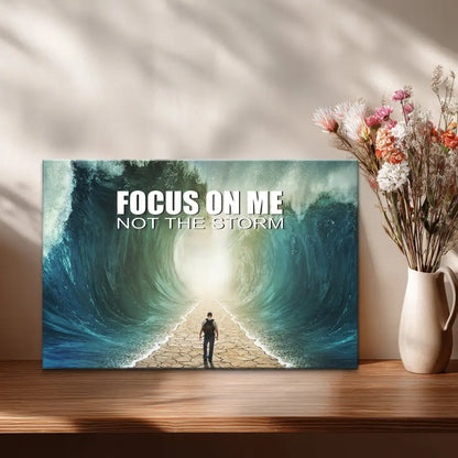 Focus On Me Not The Storm, Parting of the Red Sea, Christian Wall Art Canvas