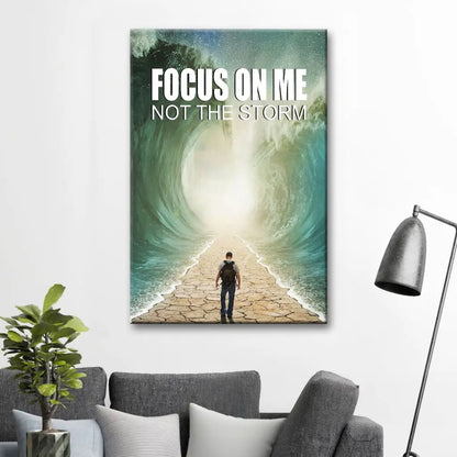 Focus On Me Not The Storm, Parting of the Red Sea, Christian Wall Art Canvas