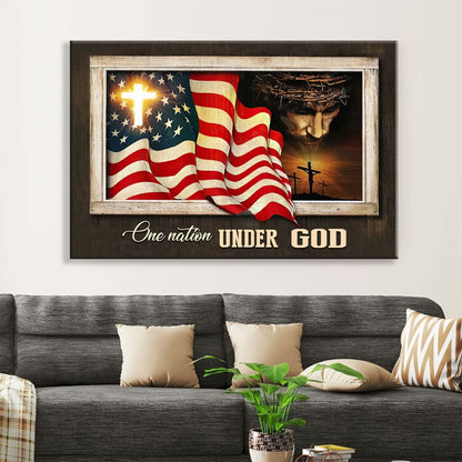 Patriotism Christian, One Nation Under God Wall Art Canvas