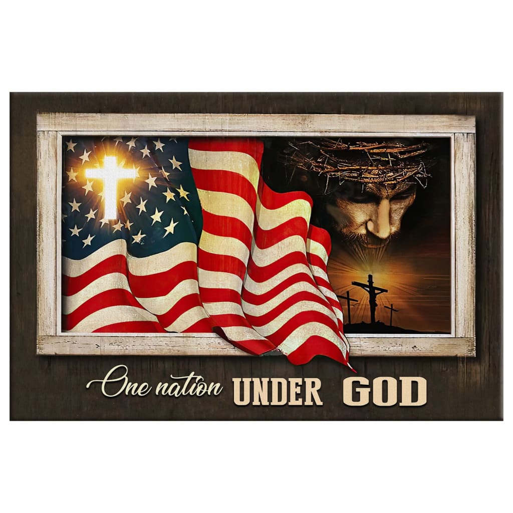 Patriotism Christian, One Nation Under God Wall Art Canvas